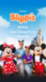 Blippi, Meekah, Mickey, Minnie with Cinderella Castle for the magical Disney adventure.
