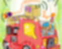 Blippi inside a fire truck in Coloring with Blippi & Friends app