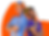 Blippi and Meekah together on a fun learning adventure with an orange bowtie on the background